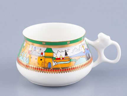 Чашка с блюдцем кофейная 180 мл.,  форма Билибина,  рисунок  Деревня на озере  арт. 81.15225.00.1