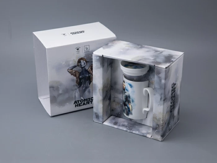 Бокал с блюдцем и крышкой 400мл в подарочной упаковке, форма Топ, рисунокAtomic Heart (Атомное Сердце) 1, арт 81.34448.00.1, 