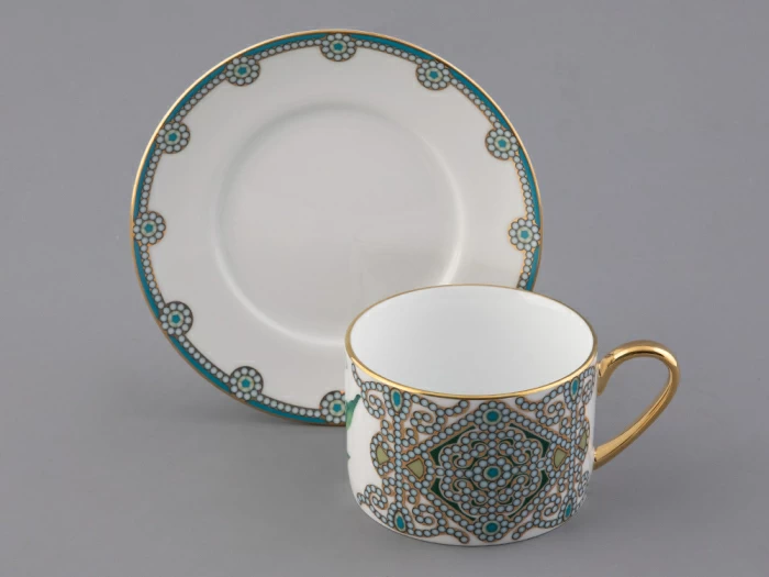 Чашка с блюдцем 250 мл в подарочной упаковке форма Соло, рисунок, Ландыш майский, арт. 81.32654.00.1, 