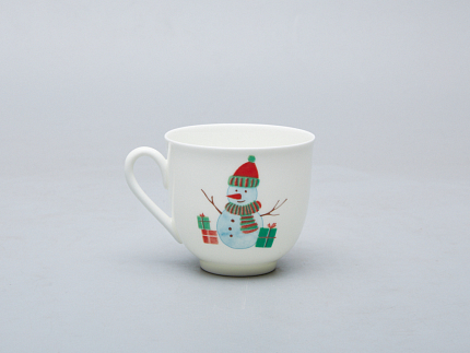 Чашка с блюдцем форма Ландыш рисунок Снеговик, арт. 81.28061.00.1