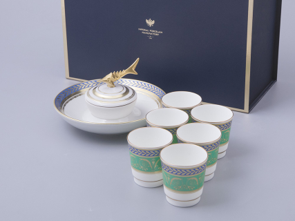 Подарочный набор стопки и икорница рис. Золотой арт. 81.30556.00.1, 