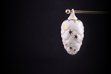 Елочная игрушка Шишка, рисунок Звездная, арт 60.21174.00.1