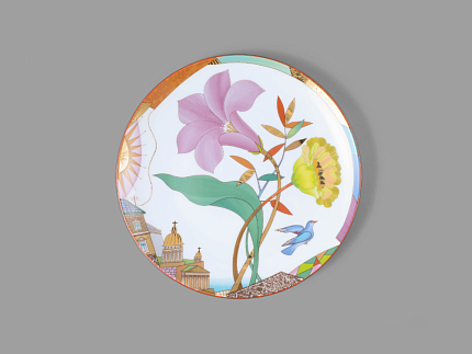 Декоративная тарелка 275 мм форма Эллипс рисунок Лиловый вечер арт. 80.83755.00.1