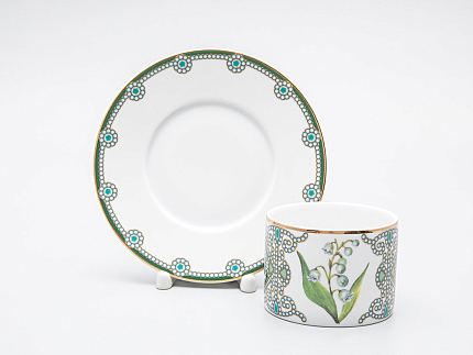 Чашка с блюдцем форма Соло 300 мл рисунок Ландыш майский, арт. 81.29190.00.1