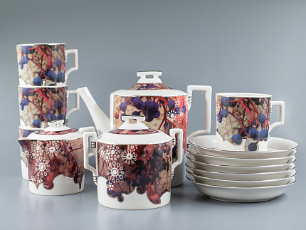 Сервиз чайный Гербовая Зима, 6 персон 15 предметов, арт. 81.24041.00.1