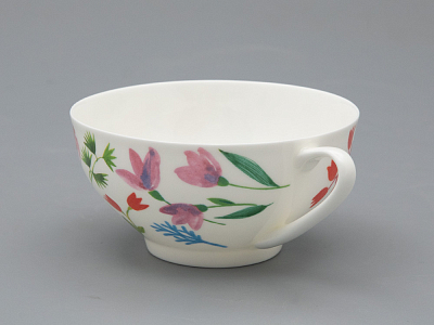 Чашка с блюдцем чайная форма Купольная рисунок Primavera, арт. 81.34274.00.1