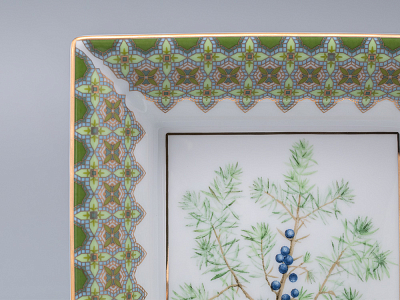 Подставка для мелочей в подарочной упаковке форма Квадратная рисунок Можжевельник ароматный, арт 81.33956.00.1