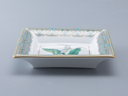 Подставка для мелочей в подарочной упаковке, форма Квадратная, рисунок Ландыш Майский, арт 81.34213.00.1, 