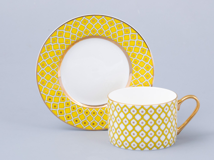 Чашка с блюдцем 250 мл форма Идиллия рисунок Примула 1 арт. 81.31120.00.1, 