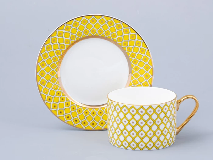 Чашка с блюдцем 250 мл форма Идиллия рисунок Примула 1 арт. 81.31120.00.1, 