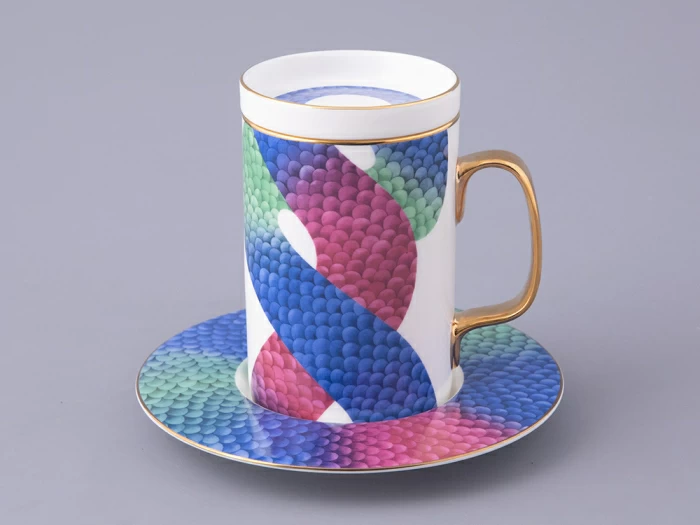 Подарочный набор Бокал с блюдцем и крышкой, форма top, рисунок Лунный змей, арт. 81.32798.00.1, 