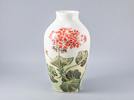 Ваза форма Ламповая рисунок Пеларгонии арт. 80.89228.00.1