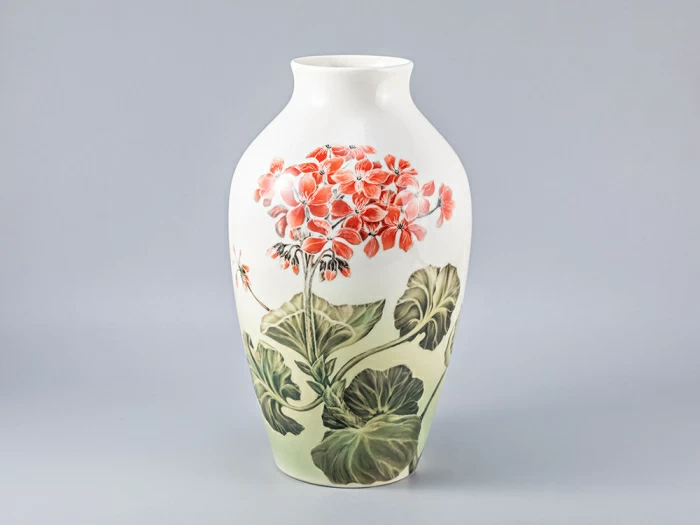 Ваза форма Ламповая рисунок Пеларгонии арт. 80.89228.00.1, 