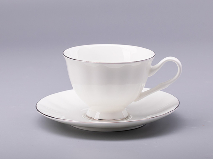 Чашка с блюдцем чайная форма Нега рисунок Платиновая лента арт. 81.31439.00.1, 