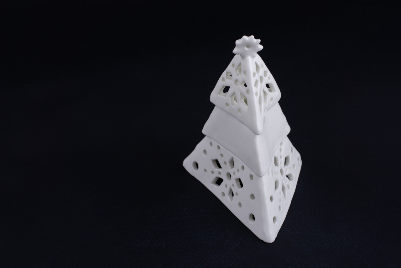 Подсвечник Елочка-геометрия, Белая, арт 60.15236.00.1, 