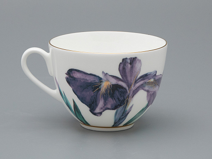 Чашка с блюдцем L’Art des Fleurs в подарочной упаковке, форма Весенняя 2, рисунок Аметистовое пламя, арт 81.33403.00.1