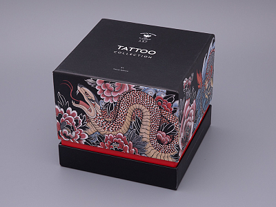 Бокал с блюдцем и крышкой в подарочной упаковке, форма top, рисунок TATTOO SERPENTA , арт. 81.32804.00.1