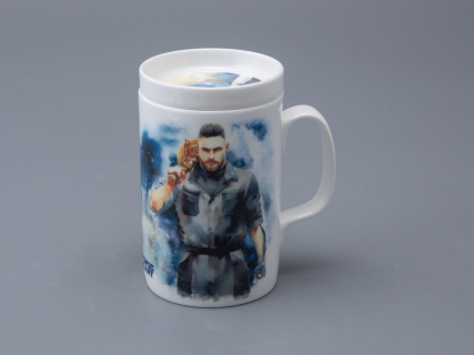 Бокал с блюдцем и крышкой 400мл в подарочной упаковке, форма Топ, рисунокAtomic Heart (Атомное Сердце) 1, арт 81.34448.00.1, 