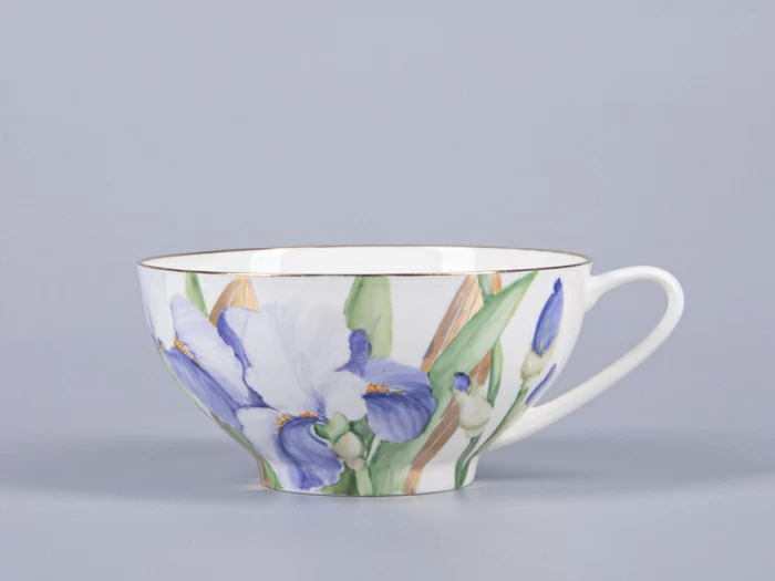 Чашка с блюдцем чайная 300 мл форма Купольная рисунок Ирисы №1 арт. 81.29656.00.1, 