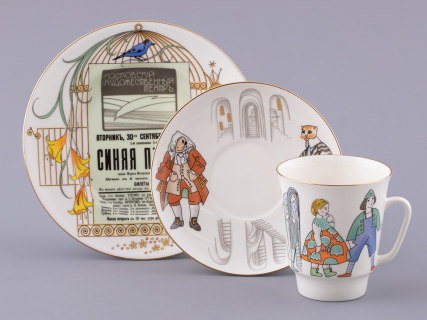 Трехпредметный комплект 165 мл форма Майская рисунок Синяя птица, арт. 81.32260.00.1, 