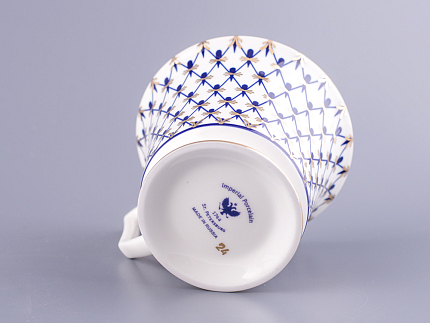 Чашка с блюдцем кофейная 145 мл форма Юлия рисунок Кобальтовая сетка арт. 81.20119.00.1