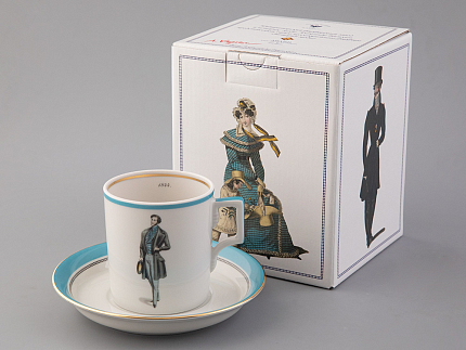 Подарочный набор чайный форма Гербовая рисунок Modes de Paris (голубой) арт. 81.25661.00.1