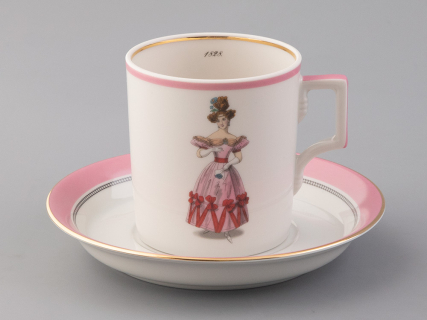 Чашка с блюдцем чайная 220 мл форма Гербовая рисунок Modes de Paris 1828 арт. 81.25414.00.1, 