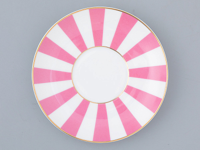 Чашка с блюдцем кофейная 180 мл.,  форма Ландыш 2,  рисунок Да и нет (светло-розовый с отводкой) арт. 81.23096.00.1