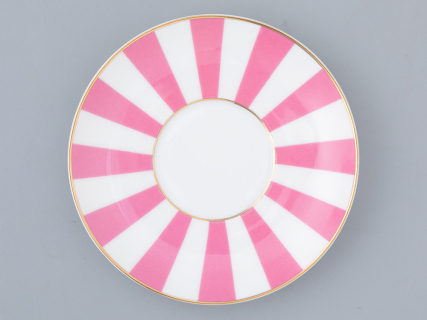 Чашка с блюдцем кофейная 180 мл.,  форма Ландыш 2,  рисунок Да и нет (светло-розовый с отводкой) арт. 81.23096.00.1, 