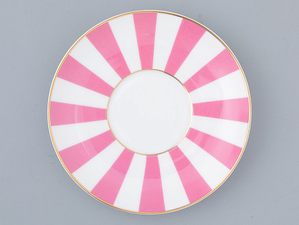 Чашка с блюдцем кофейная 180 мл.,  форма Ландыш 2,  рисунок Да и нет (светло-розовый с отводкой) арт. 81.23096.00.1