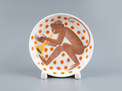 Декоративная тарелка 110 мм, форма Европейская, рисунок Трио. Труба, арт 80.84068.00.1, 