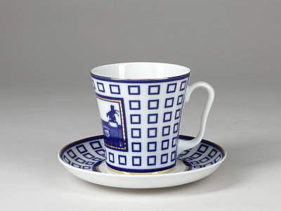 Бокал с блюдцем 360 мл форма Ленинградский рисунок Аничков мост арт. 81.27420.00.1