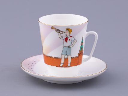 Чашка с блюдцем форма Майская рисунок Спасская башня, арт. 81.32626.00.1, 