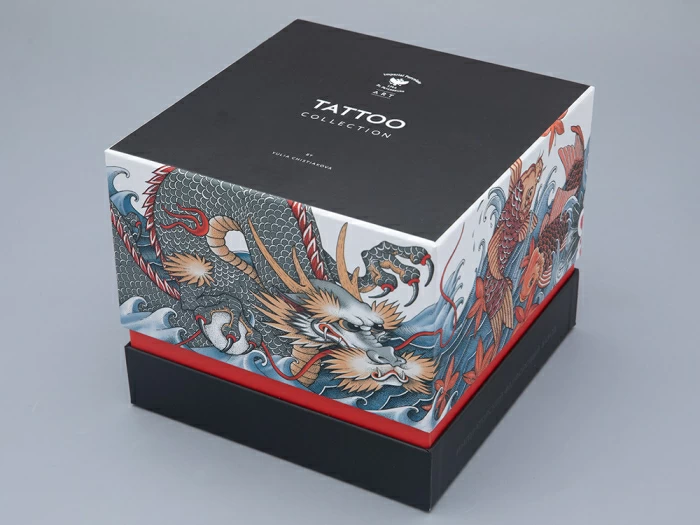 Бокал с крышкой и блюдцем в подарочной упаковке, форма top. рисунок TATTOO Dragon арт. 81.31627.00.1, 