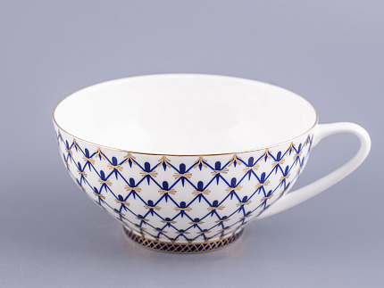 Чашка с блюдцем чайная 300 мл форма Купольная рисунок Кобальтовая сетка арт. 81.18456.00.1