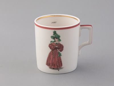 Чашка с блюдцем чайная 220 мл форма Гербовая рисунок Modes de Paris 1827 арт. 81.25413.00.1