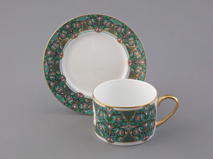 Чашка с блюдцем 250 мл в подарочной упаковке форма Соло, рисунок, Фиалка надрезанная, арт. 81.32656.00.1, 