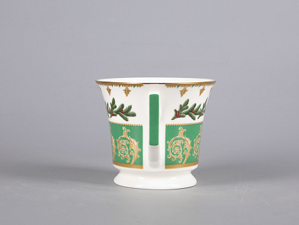 Чашка с блюдцем чайная 210 мл форма Юлия рисунок Еловые веточки арт. 81.30700.00.1