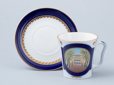 Бокал с блюдцем форма Ленинградский рисунок Летний сад Петра I арт. 81.31479.00.1