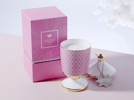 Подарочный набор Свеча ароматическая Идиллия Астра 2 аромат Ванильное небо, арт 81.33303.00.1