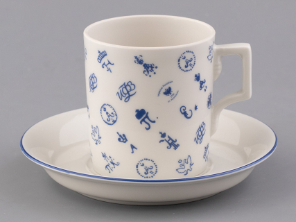 Подарочный набор Чашка с блюдцем чайная, форма Гербовая, рисунок Лого 1, арт 81.32931.00.1, 