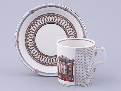 Сервиз чайный на 6 персон 21 предмет, форма Гербовая, рисунок Серебряный город, арт. 81.32583.00.1