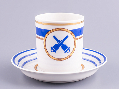 Чашка с блюдцем чайная 220 мл форма Гербовая рисунок Кают-компания № 6 арт. 81.24035.00.1