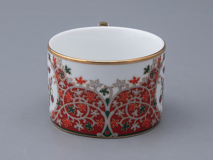 Чашка с блюдцем 250 мл в подарочной упаковке форма Соло рисунок Клюква заповедная, арт. 81.34280.00.1