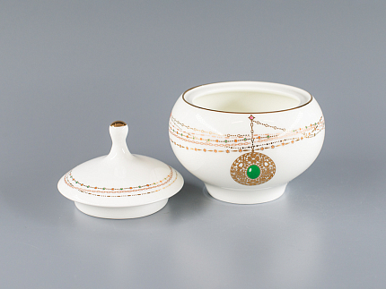 Сахарница форма Яблочко, рисунок Золотой медальон 250 мл арт. 80.65392.00.1