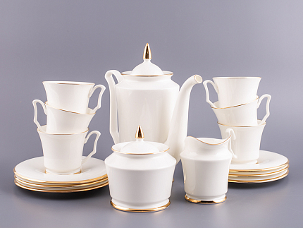 Сервиз кофейный форма Юлия рисунок Золотая лента, 6 персон 15 предметов, арт. 81.17852.00.1