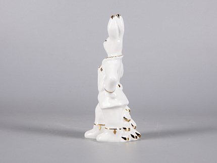 СКУЛЬПТУРА форма Заяц с ёлкой, рисунок Золотая ёлочка арт 82.42886.00.1