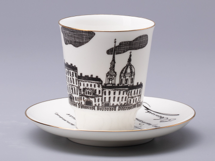 Чашка с блюдцем 165 мл форма Майская рисунок Русские писатели Достоевский, арт. 81.31158.00.1, 