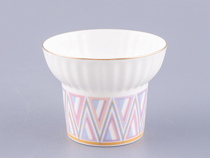 Чашка с блюдцем кофейная 155 мл.,  форма Волна, рисунок Геометрия 1 арт. 81.27007.00.1