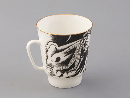 Чашка с блюдцем 165 мл форма Майская рисунок Русские писатели Булгаков, арт. 81.33387.00.1